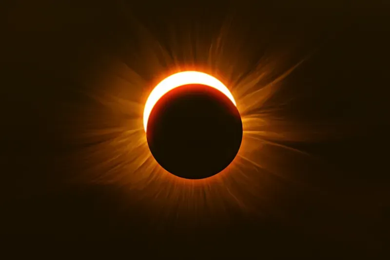 The phases of a total solar eclipse from first contact through totality